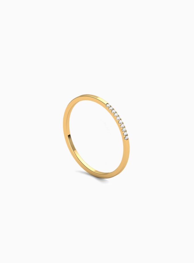 Semi Pavé Gold Band Ring | Varudai