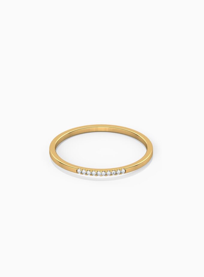 Semi Pavé Gold Band Ring | Varudai