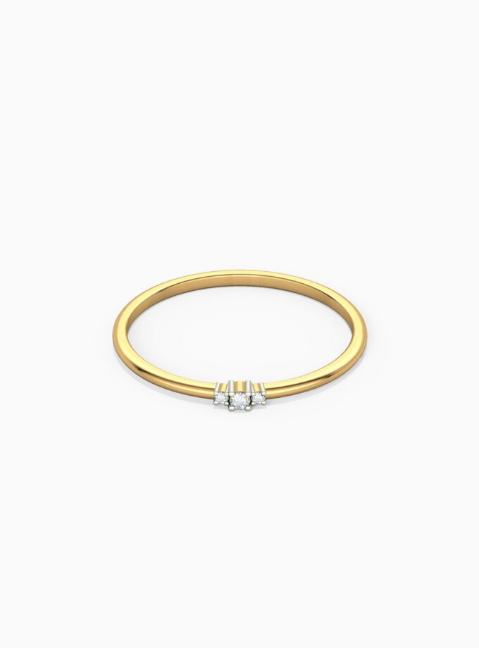 Minimalist Diamond Trio 18k Gold Ring | Varudai