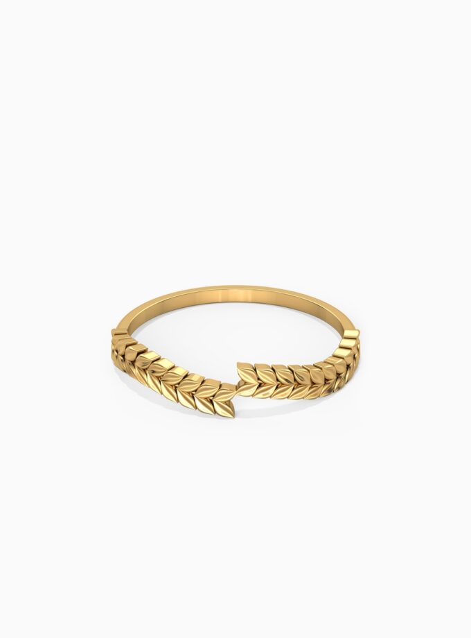 18k Gold Majestic Leaf Branch Ring | Varudai