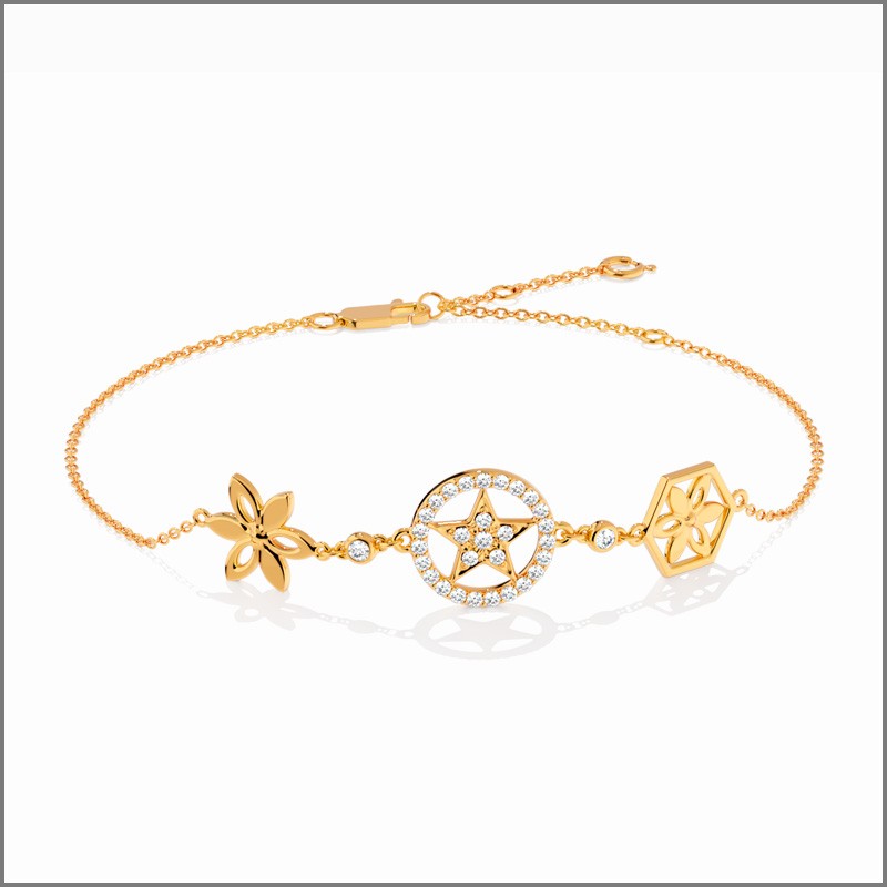 Anklets | Diamond anklet | Gemstone anklet | Bangle | Varudai | 18k Gold & Diamonds