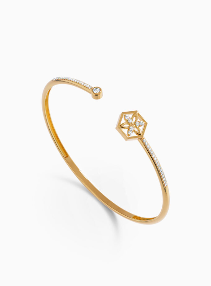 Floral Open Bangle Bracelet | Varudai