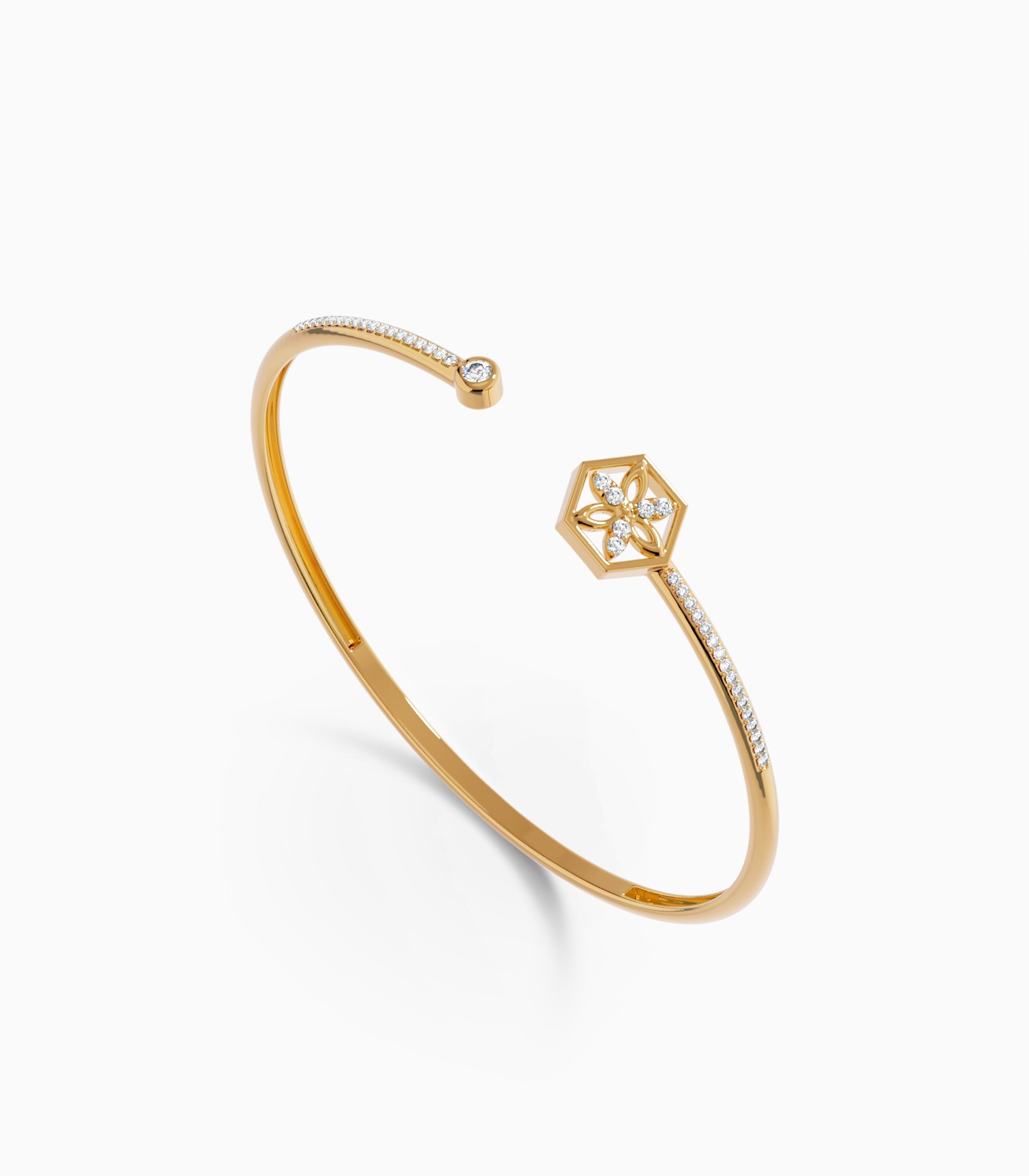 Floral Open Bangle Bracelet | Varudai