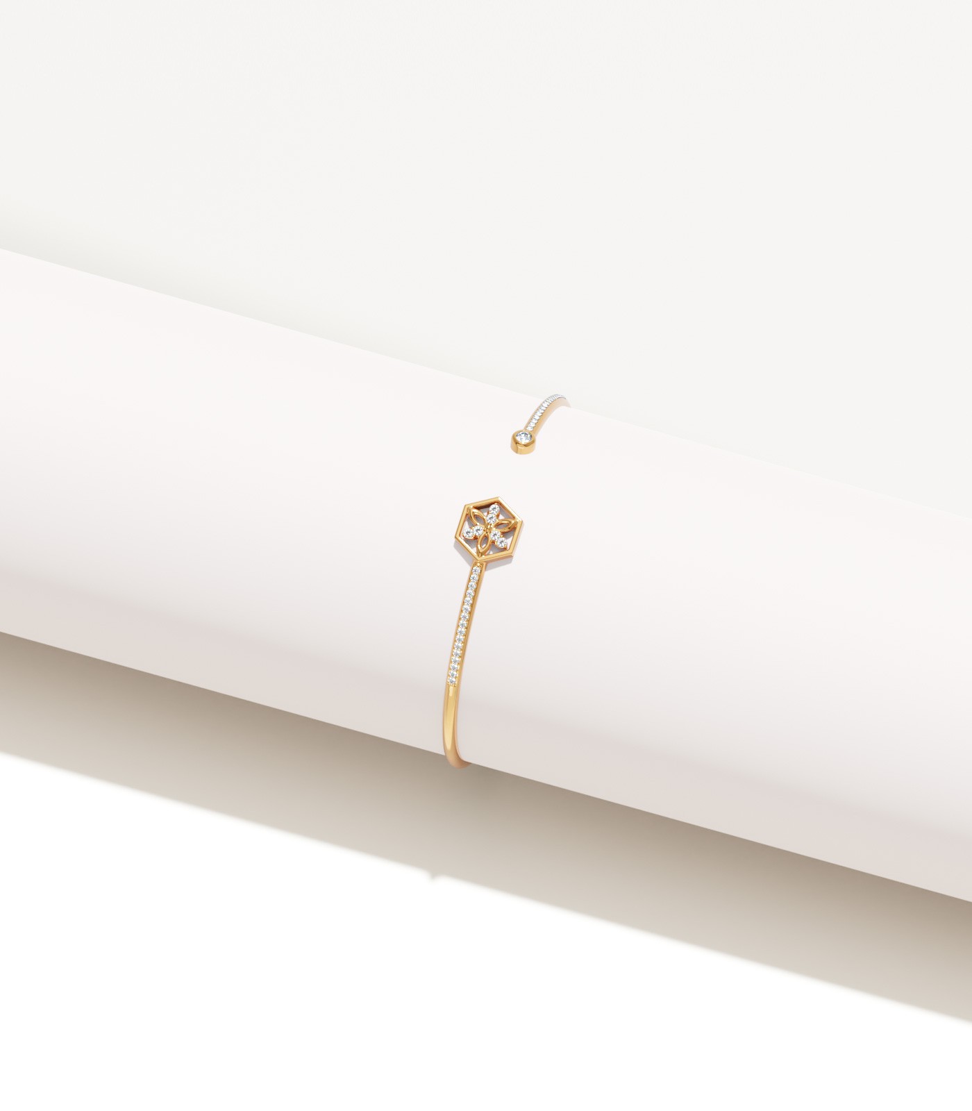 Floral Open Bangle Bracelet | Varudai