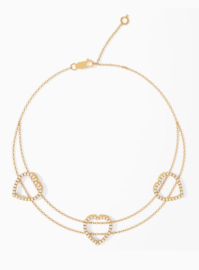 Valentine's Heart Charm 18k Gold Bracelet | Varudai