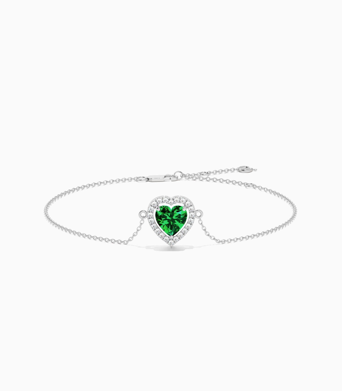 Heart-Shaped Precious Stone & Diamond Bracelet | Varudai