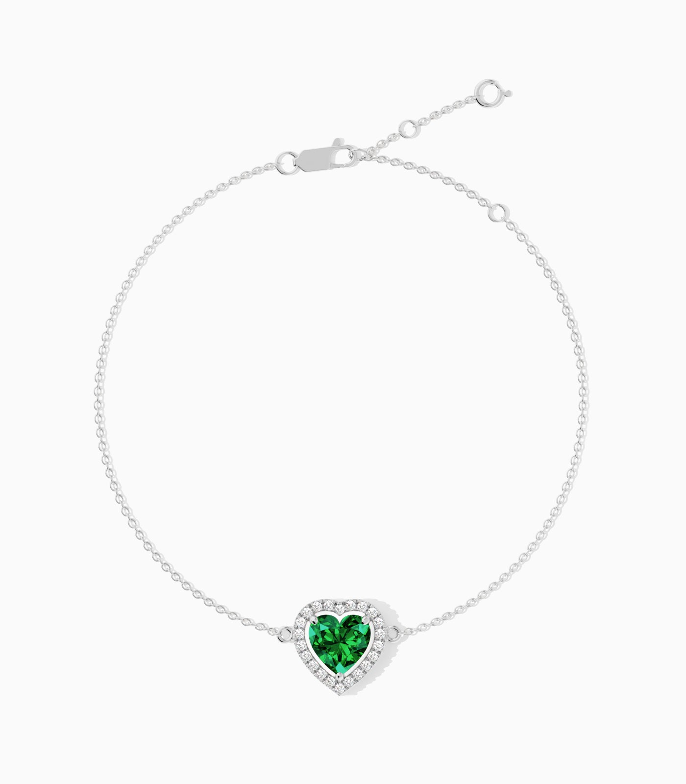 Heart-Shaped Precious Stone & Diamond Bracelet | Varudai