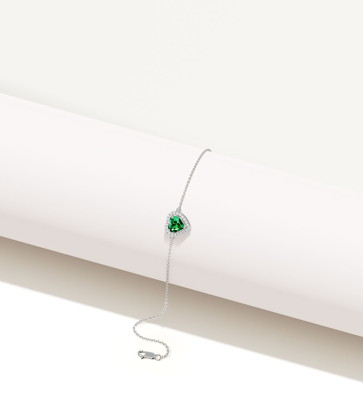 Heart-Shaped Precious Stone & Diamond Bracelet | Varudai