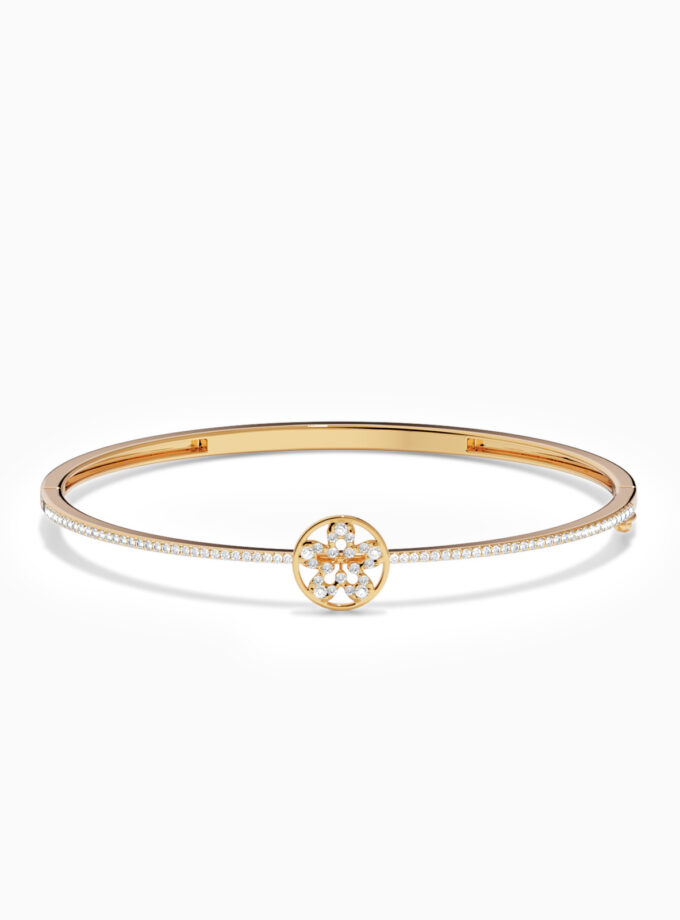 Floral Diamond Pavé Bracelet With Halo | Varudai