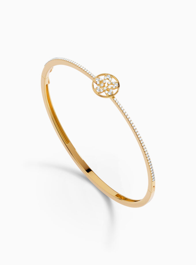 Floral Diamond Pavé Bracelet With Halo | Varudai