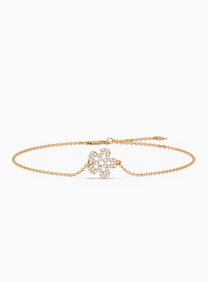 Diamond Flower Gold Bracelet | Varudai