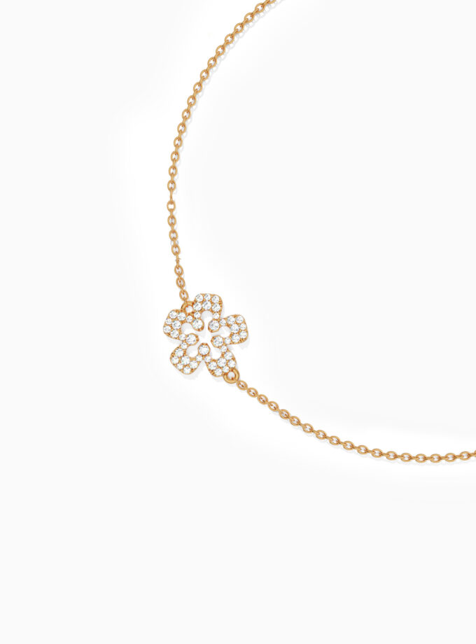 Diamond Flower Gold Bracelet | Varudai
