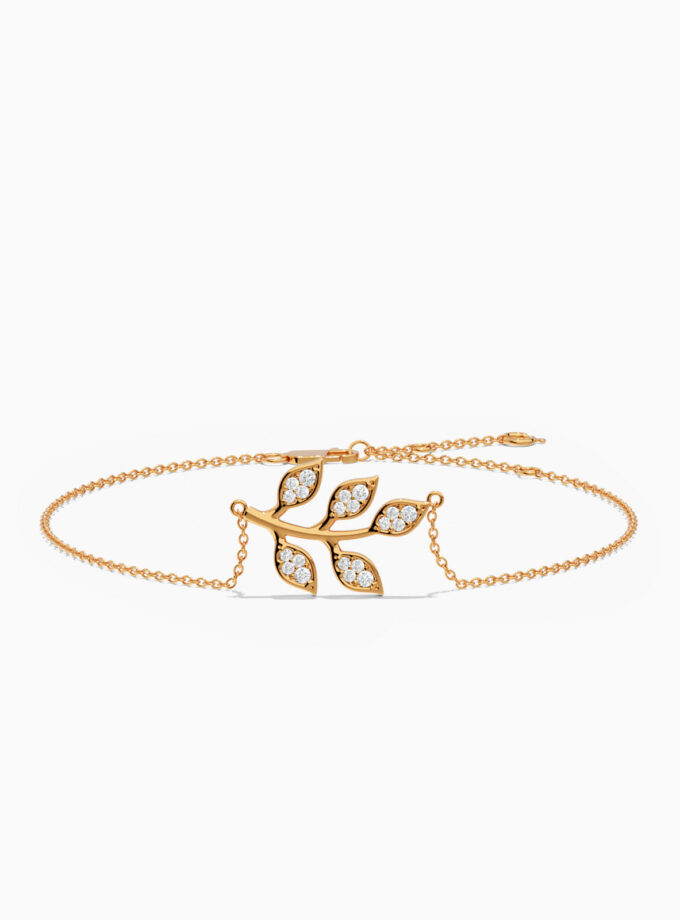 18k Gold Leaf Branch Bracelet | Varudai