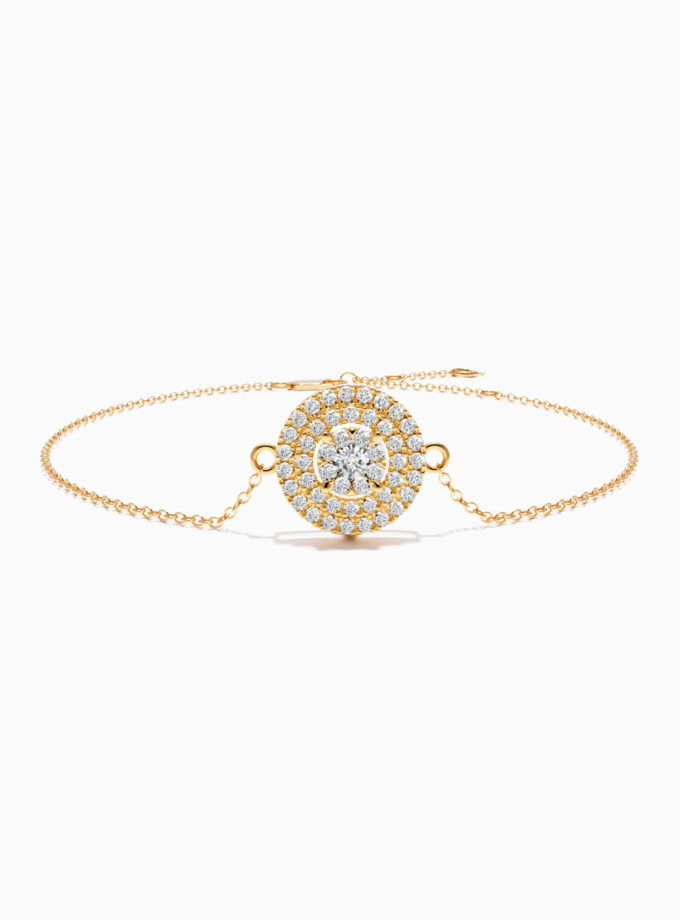 Floral Burst Diamond Halo Bracelet | Varudai