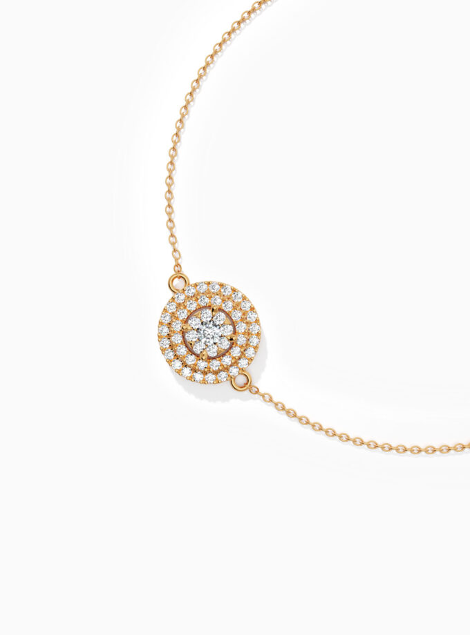 Floral Burst Diamond Halo Bracelet | Varudai