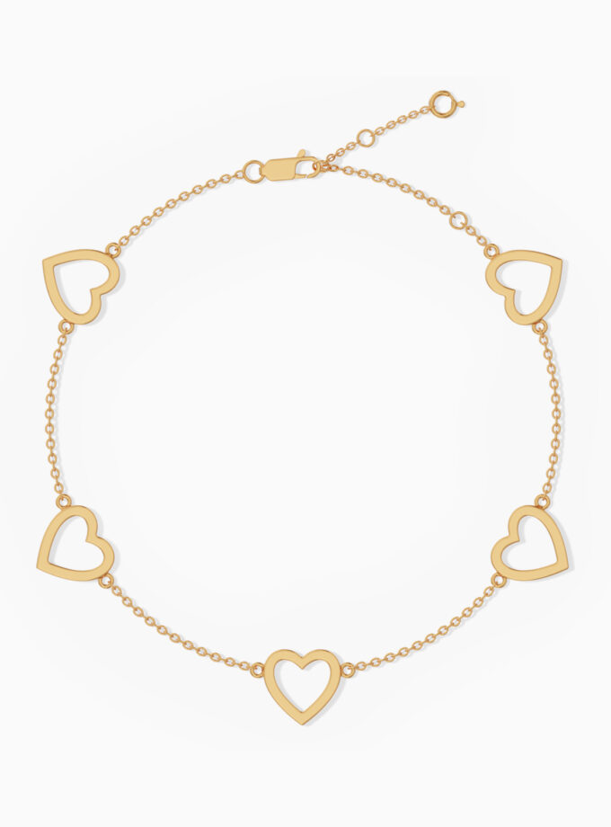 18k Gold Multi-Heart Bracelet | Varudai | Heart Bracelet