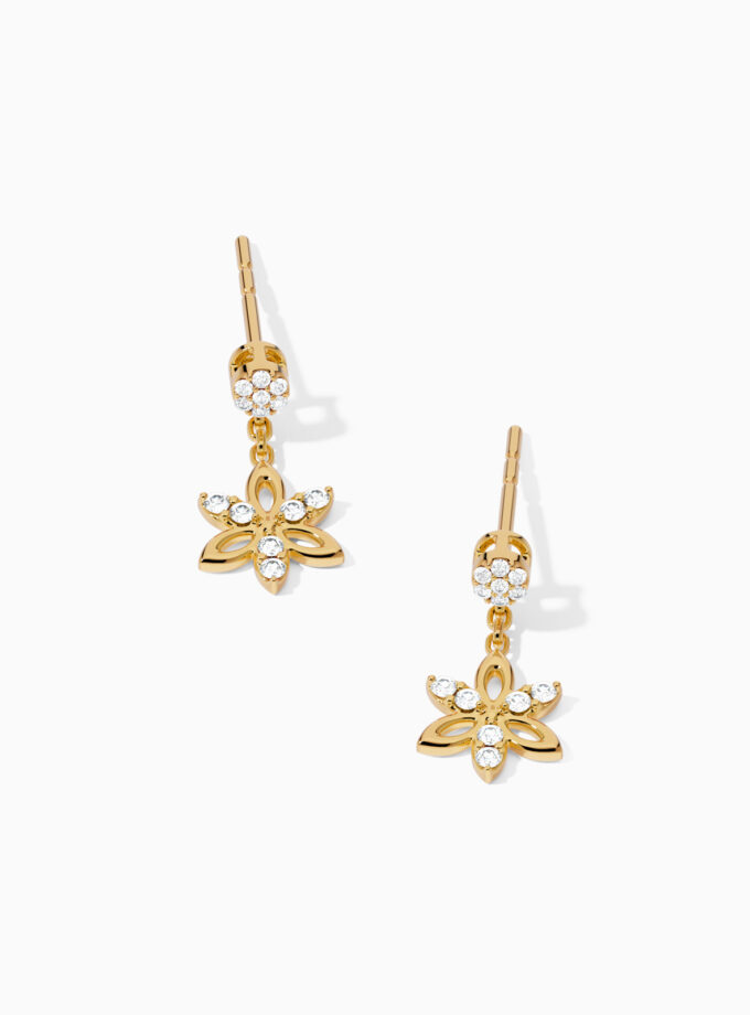 Flower Drop 18k Gold Earrings | Varudai | Drop Earrings