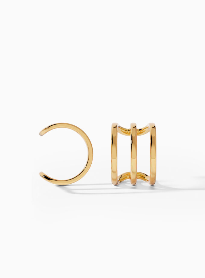 Contemporary Gold Ear Cuff Earrings | Cuff Earrings | Varudai