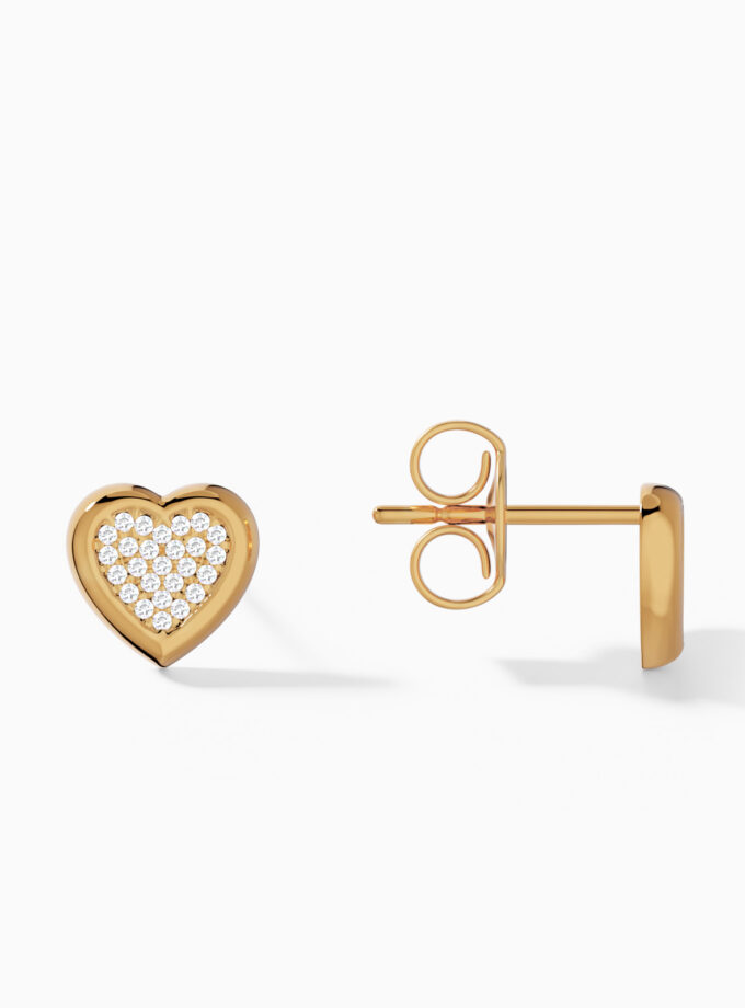 Heart Shaped Diamond Cluster Earrings | Varudai