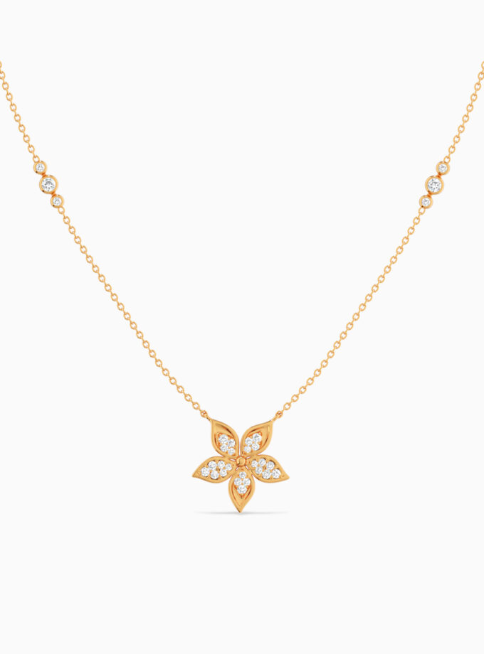 18k Gold Flora Diamond Necklace | Varudai