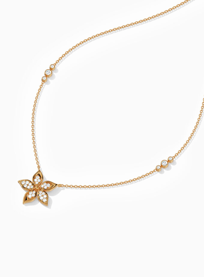 18k Gold Flora Diamond Necklace | Varudai