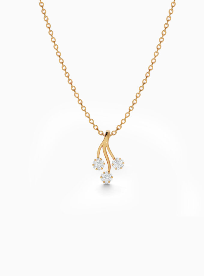 Triple Diamond Drop Pendant | Varudai