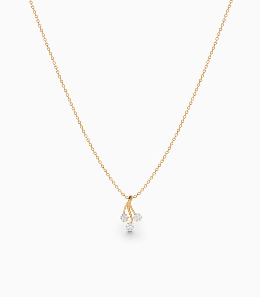 Triple Diamond Drop Pendant | Varudai