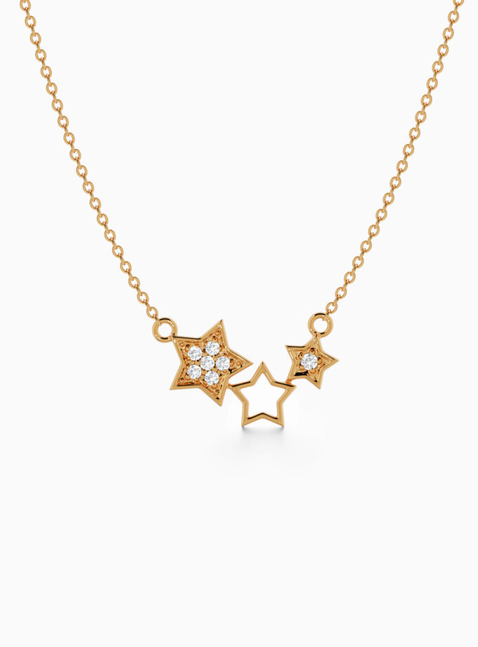 Diamond Stars 18k Gold Pendant | Varudai