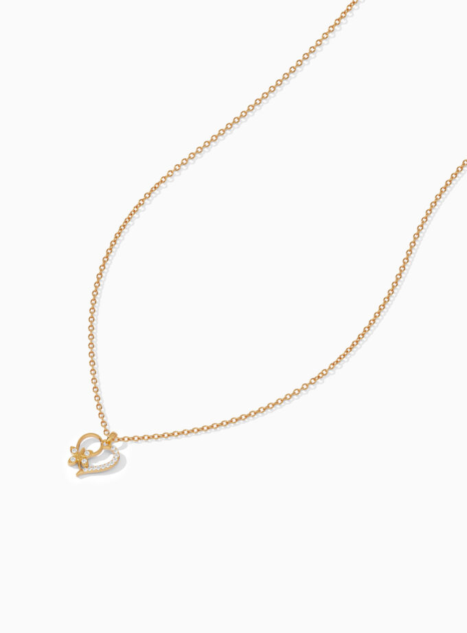 Diamond Butterfly Heart Pendant | Varudai