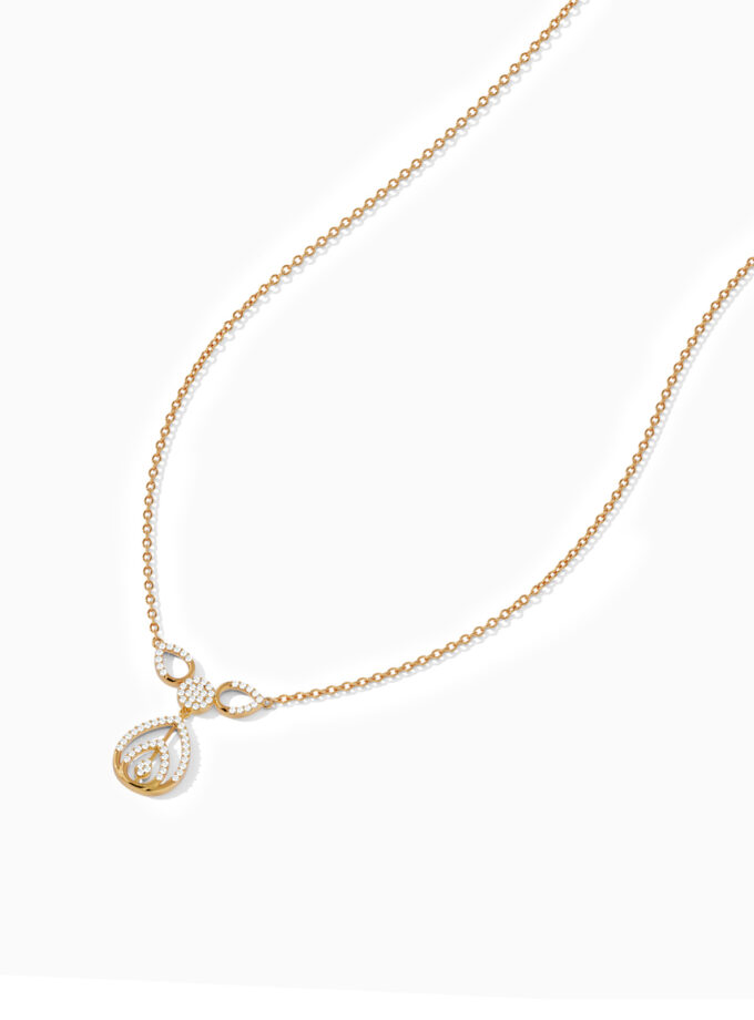 Intricate Diamond Teardrop Necklace | Varudai