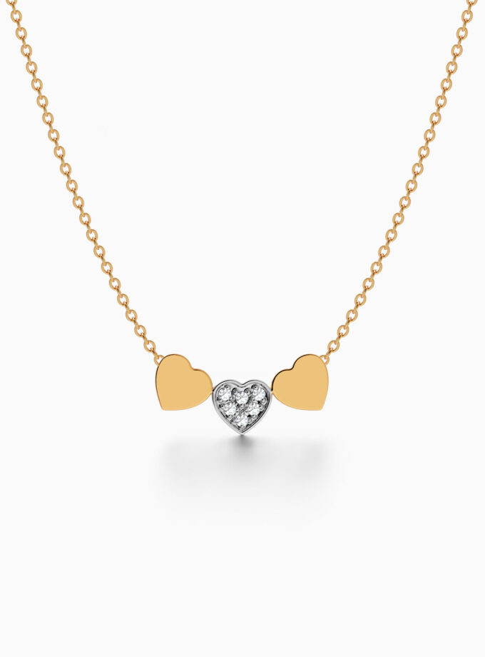 Classic Triple Heart Diamond Pendant | Varudai