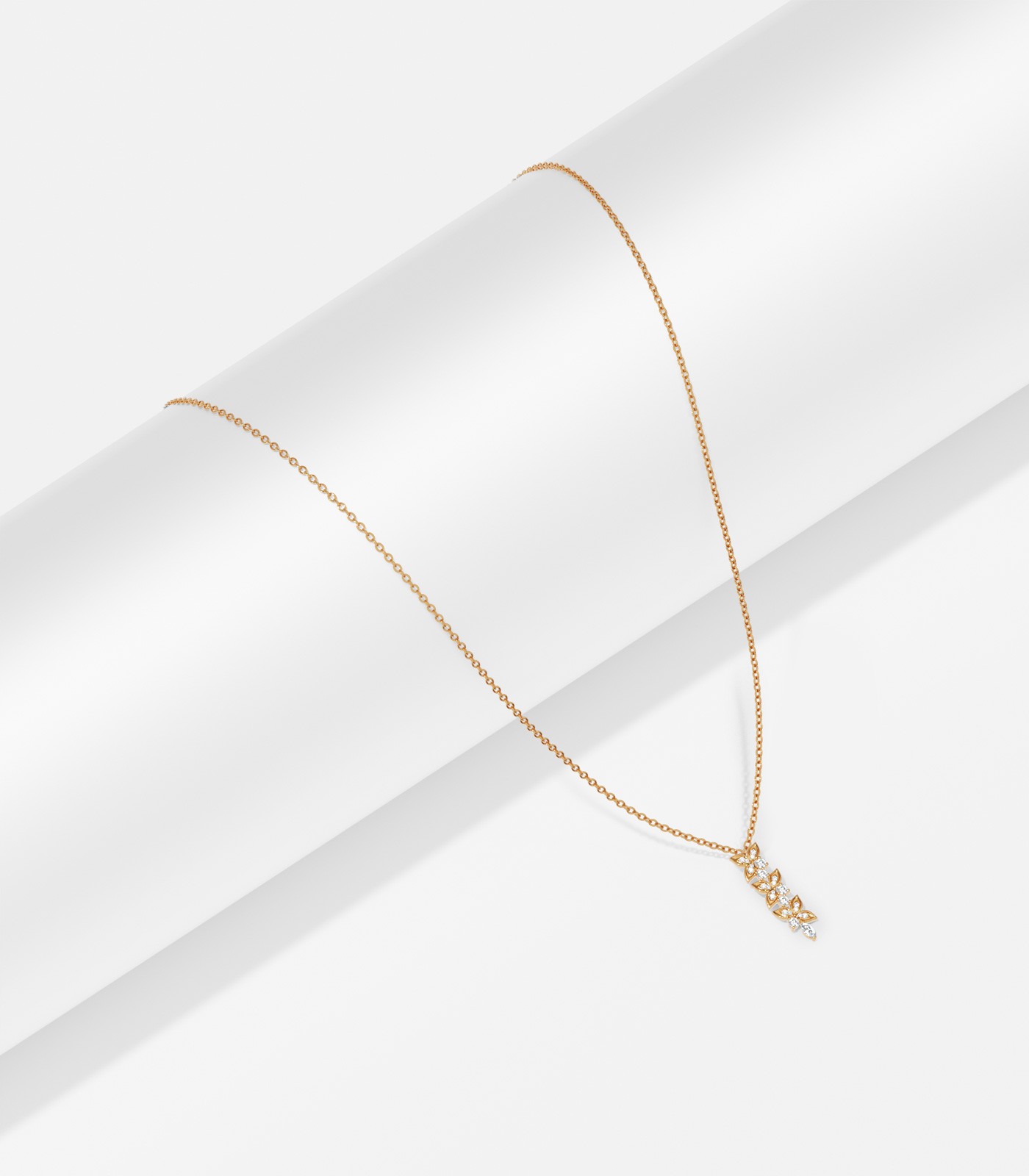 18k Gold Cascade Leaf Drop Pendant | Varudai Jewelry 18k Gold Cascade Leaf Drop Pendant | Varudai Jewelry