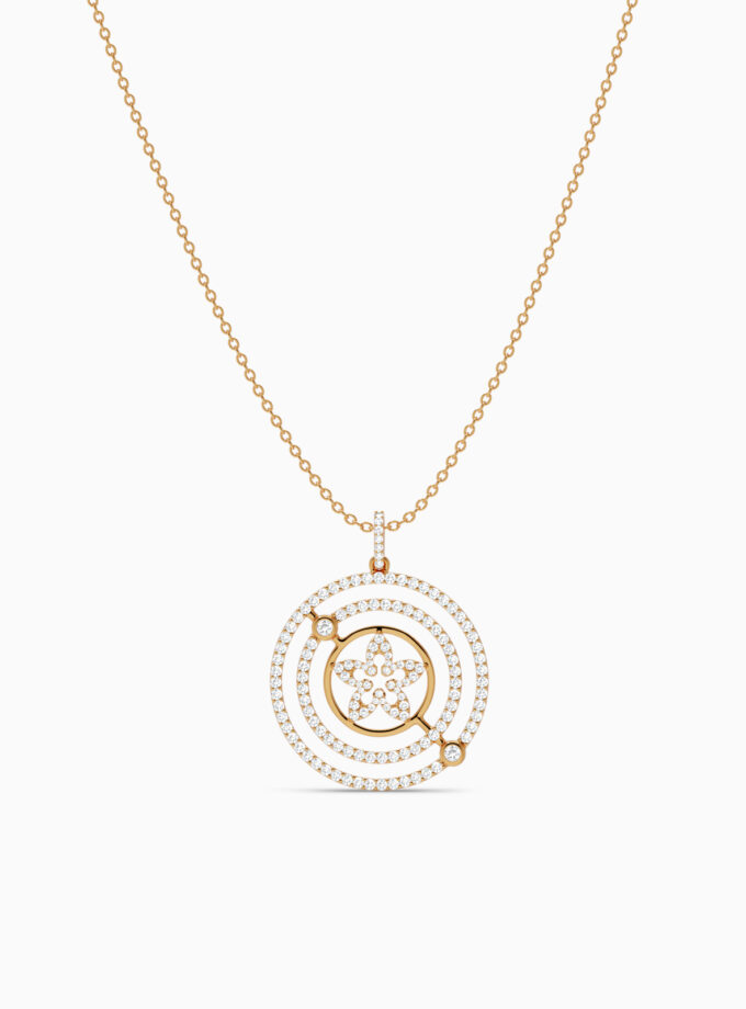 Triple Row Floral Circle Pendant | Varudai