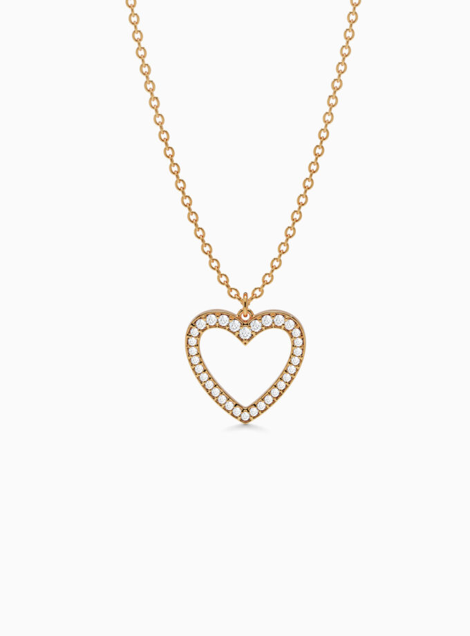 Diamond Heart Pendant in 18k Gold | Varudai
