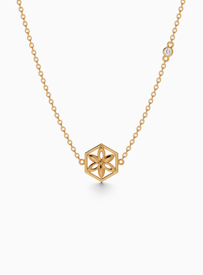 Classic Floral 18k Gold Pendant | Varudai