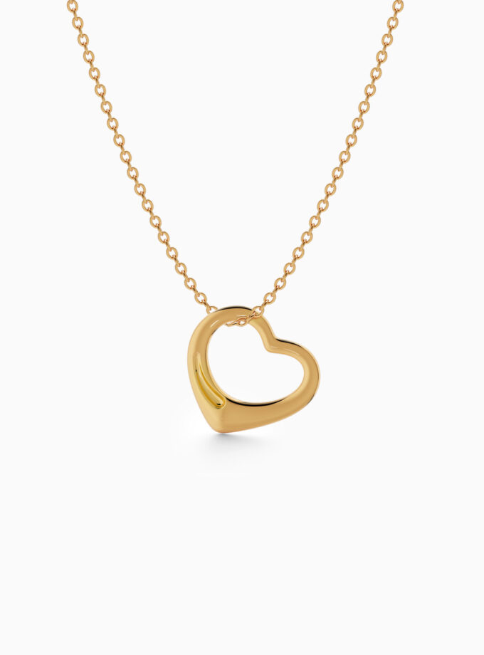 Open Heart Pendant in 18k Gold | yellow gold | Varudai