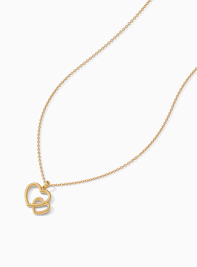 Double Heart Pendant in 18k Gold