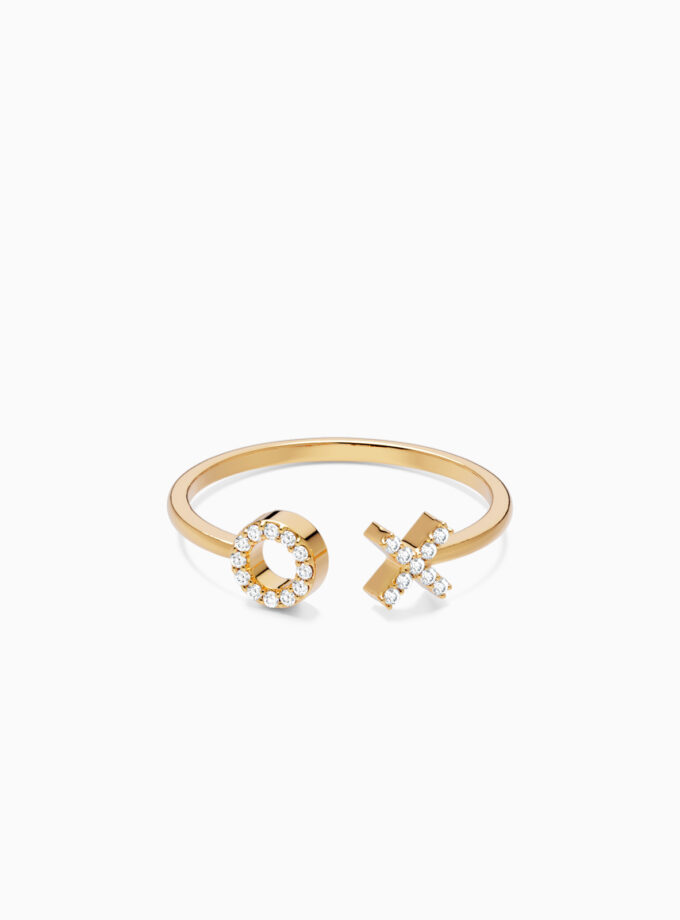 Varudai | Open Circle & Cross Diamond Ring