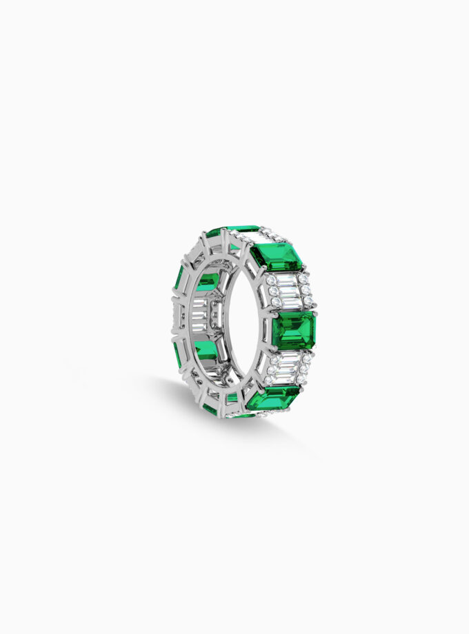 Triad of Treasures Baguette Emerald Ring | Varudai