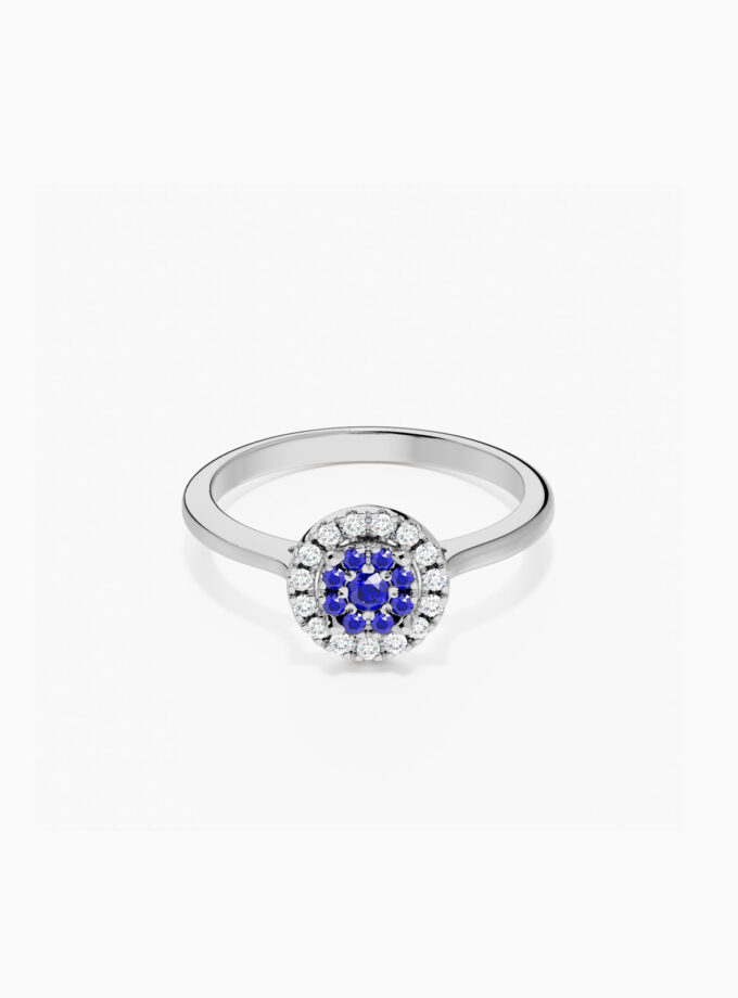 Elegant Gemstone Diamond Circle Ring | Varudai
