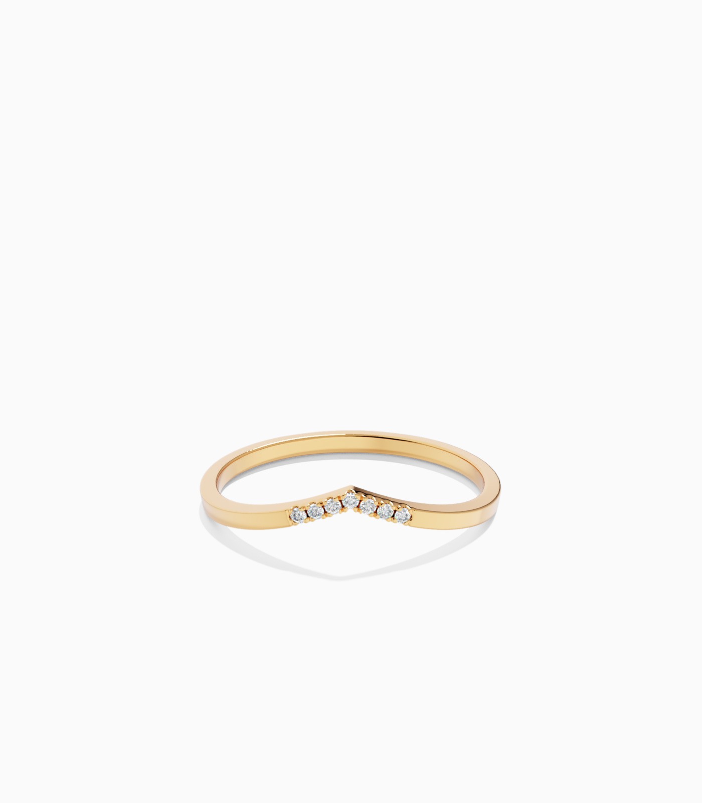 Classic Wishbone Diamond Ring | Varudai | Yellow Gold
