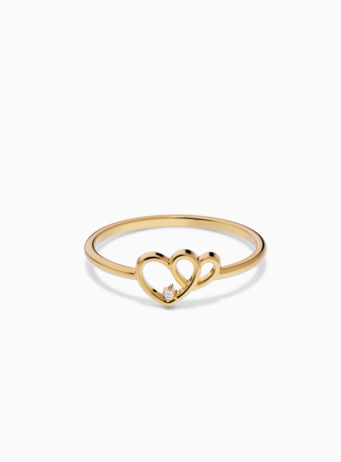 Diamond Intertwined Hearts Ring | Varudai