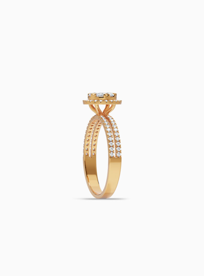 Halo Diamond Gold Engagement Ring