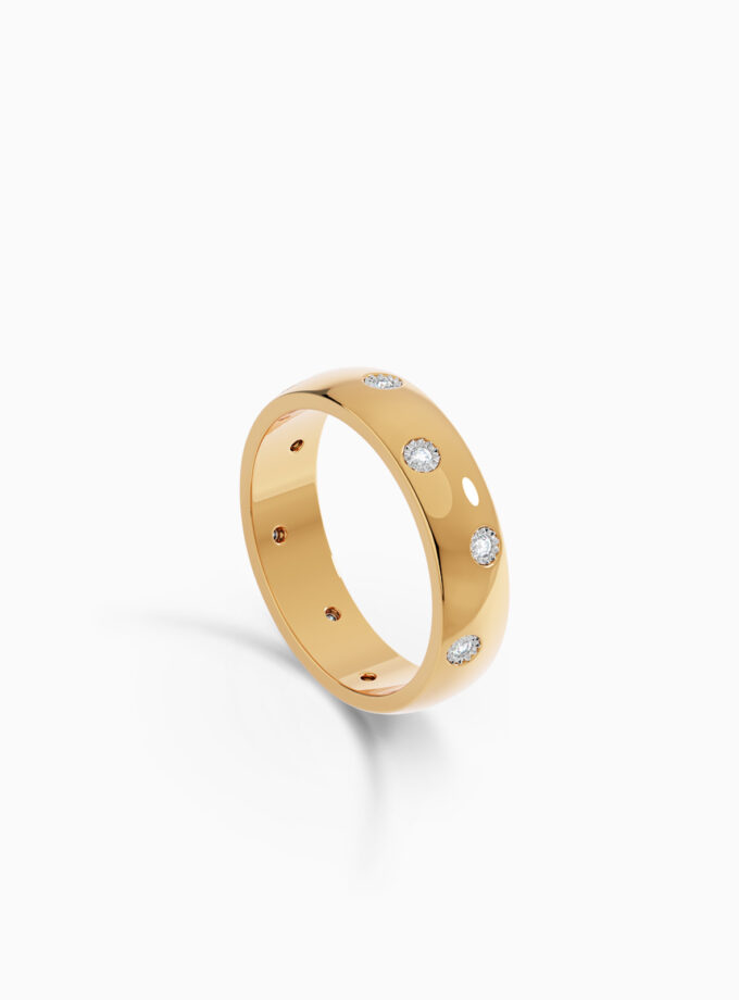 Elegant Minimal Thick Gold Band Ring | Varudai