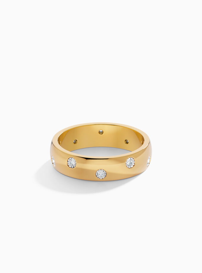 Elegant Minimal Thick Gold Band Ring | Varudai | Yellow gold