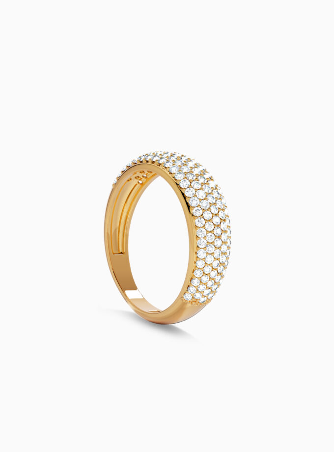 Diamond Encrusted Gold Band Ring