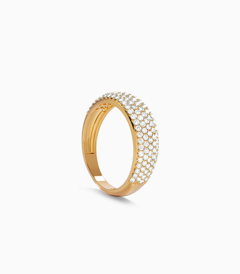 Diamond Encrusted Gold Band Ring