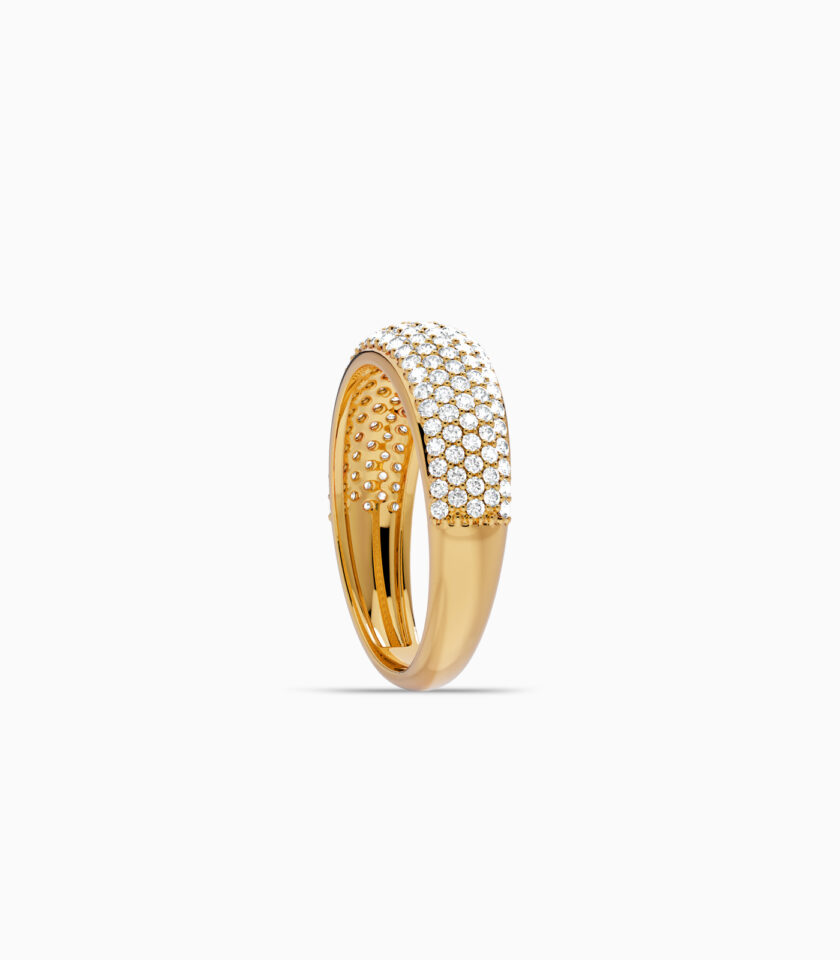 Diamond Encrusted Gold Band Ring