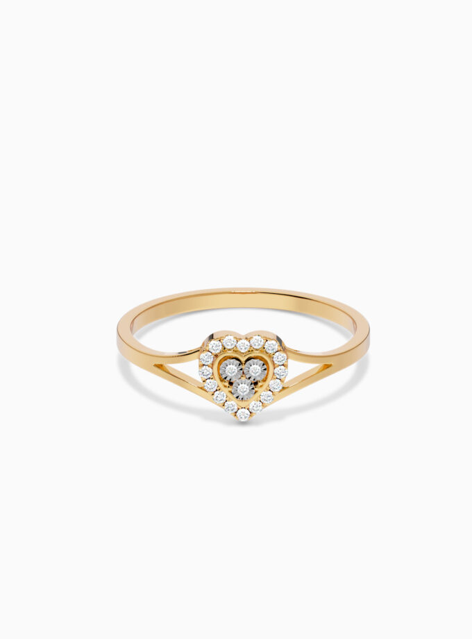 Eternal Love Diamond Heart Ring 18k Gold | Varudai
