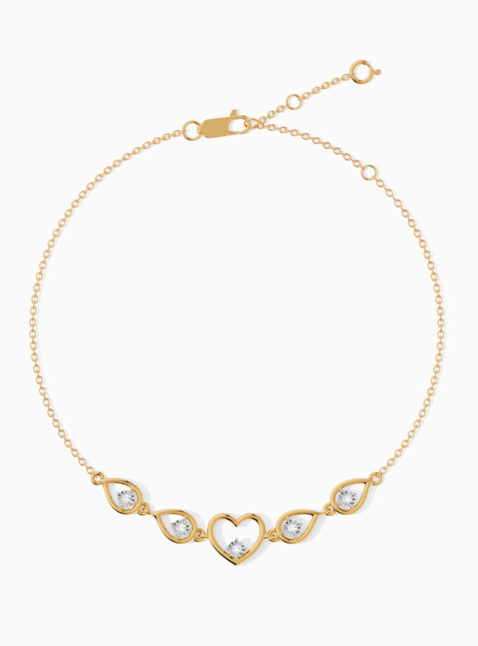 Classic 18k Gold Heart Bracelet | Varudai